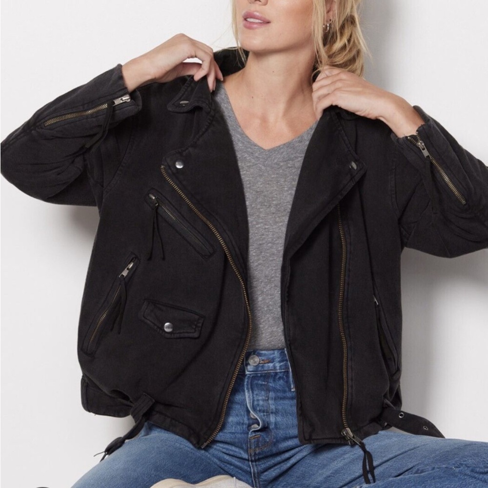 Free People Rebel Rebel Cotton Moto Jacket.